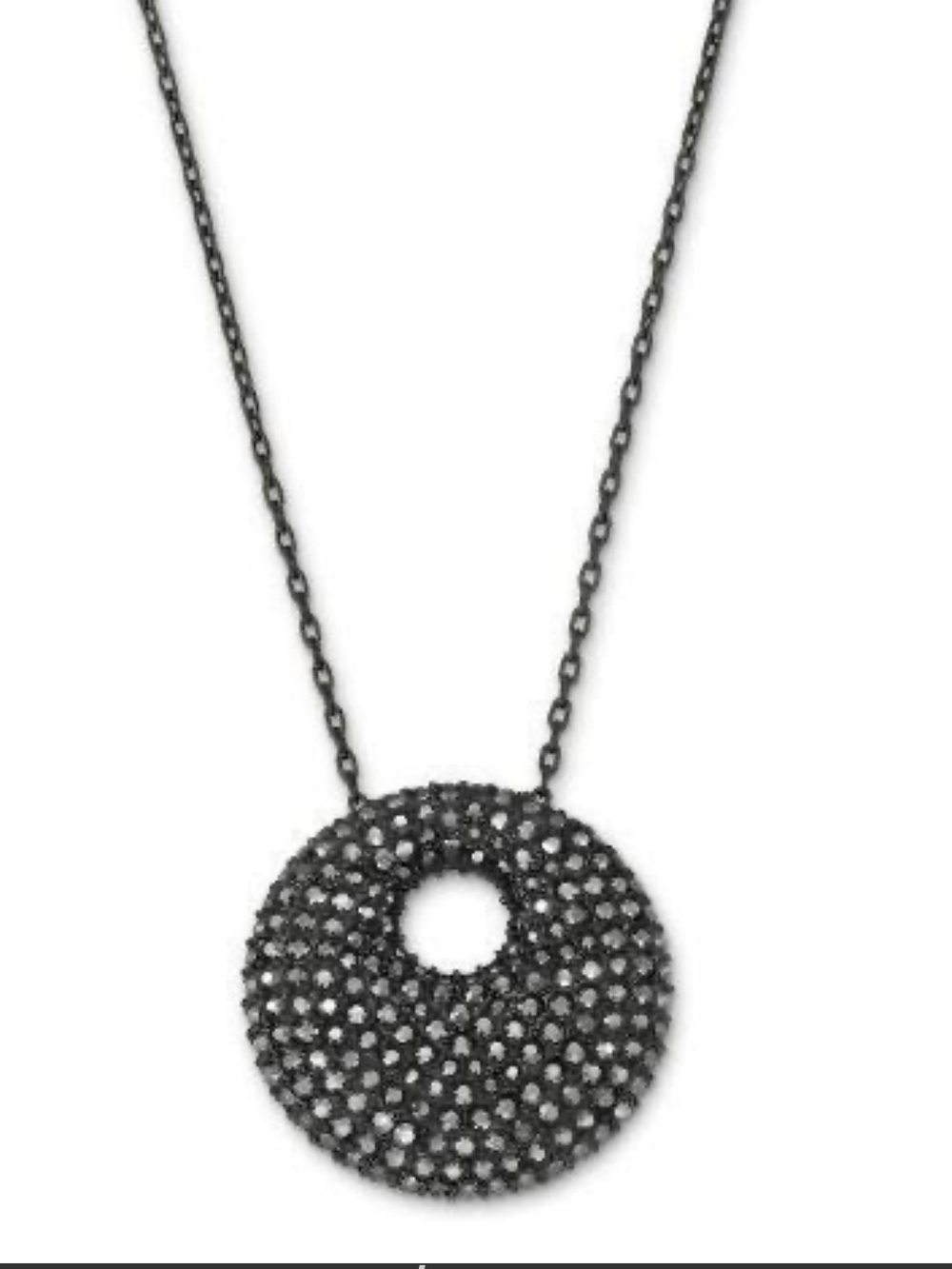 Authentic Swarovski Jet Hematite Pendant Necklace.